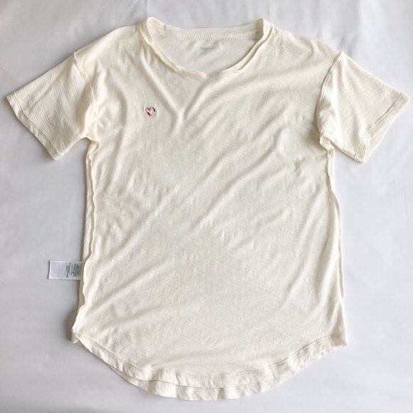 NWOT Madewell Rainbow Heart Embroidered Whisper Cotton Crewneck Tee - Picture 8 of 11
